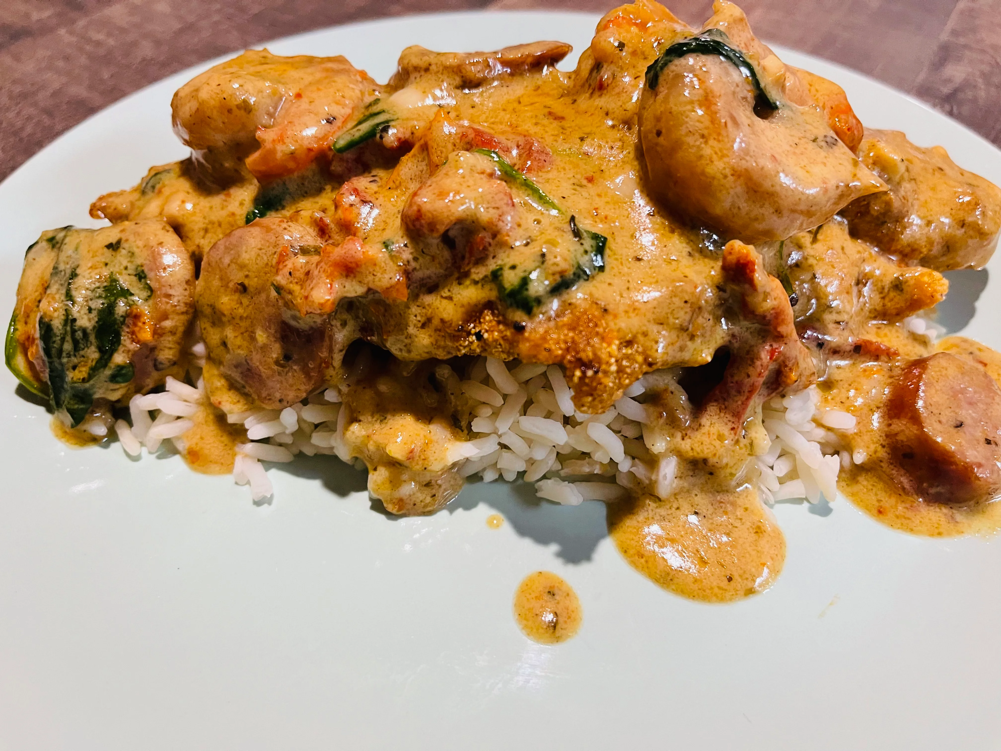 Creamy Indian butter chicken served over rice