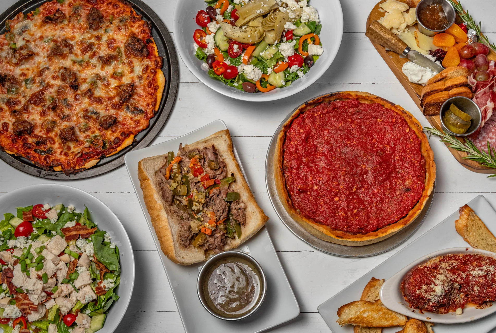 Spinach Ricotta Mushroom - Deep Dish Pizza: Sharing Size