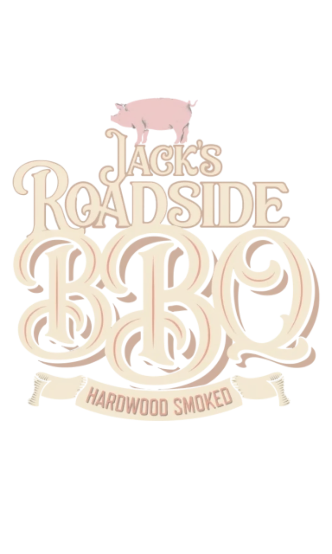 Jack's Roadside BBQ restaurant logo with pig and hardwood smoked lettering