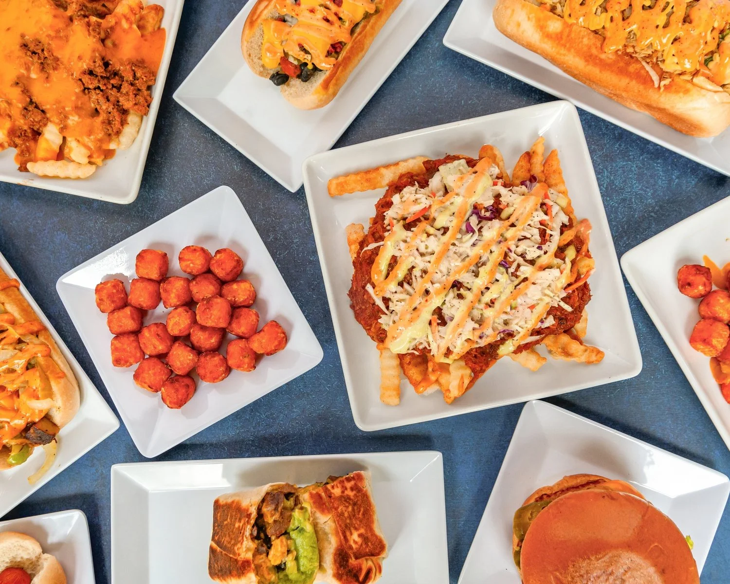 Loaded chili cheese fries with toppings