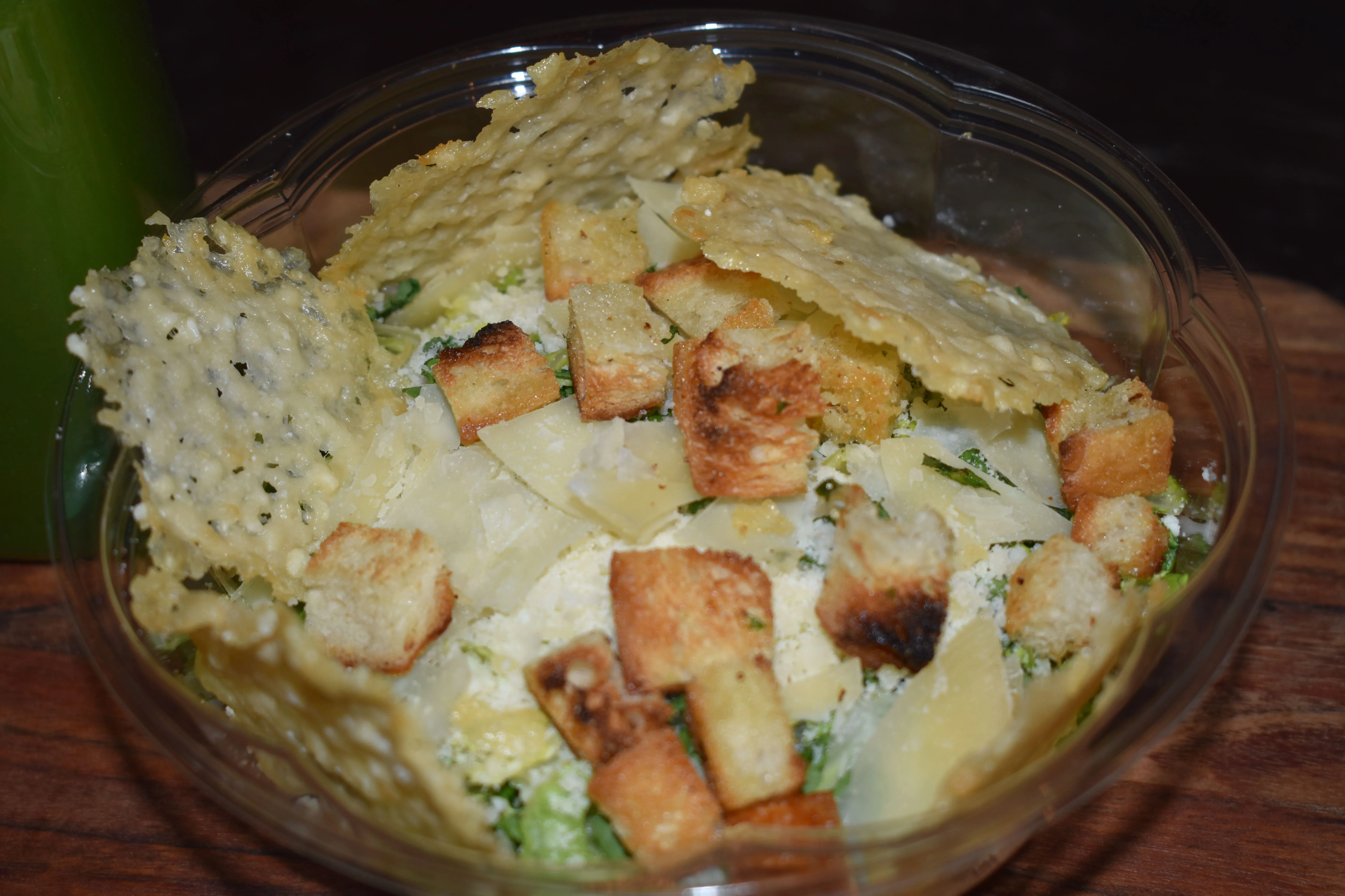 Caesar salad with crispy parmesan crisps and croutons