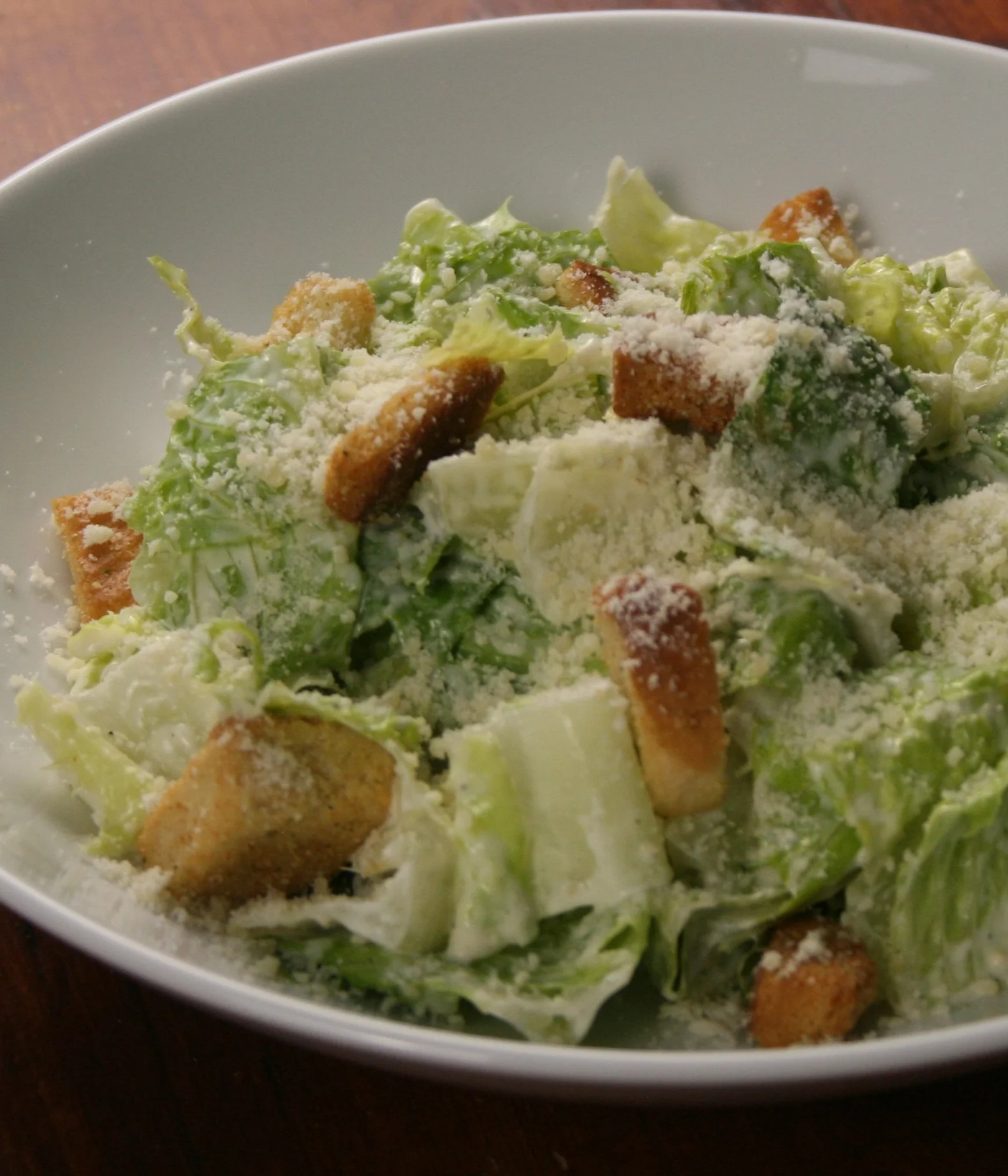 Roman Caesar Salad, Romain lettuce, croutons and parmigiano cheese at Daje Pinsa Roman Pizza, Orlando. 