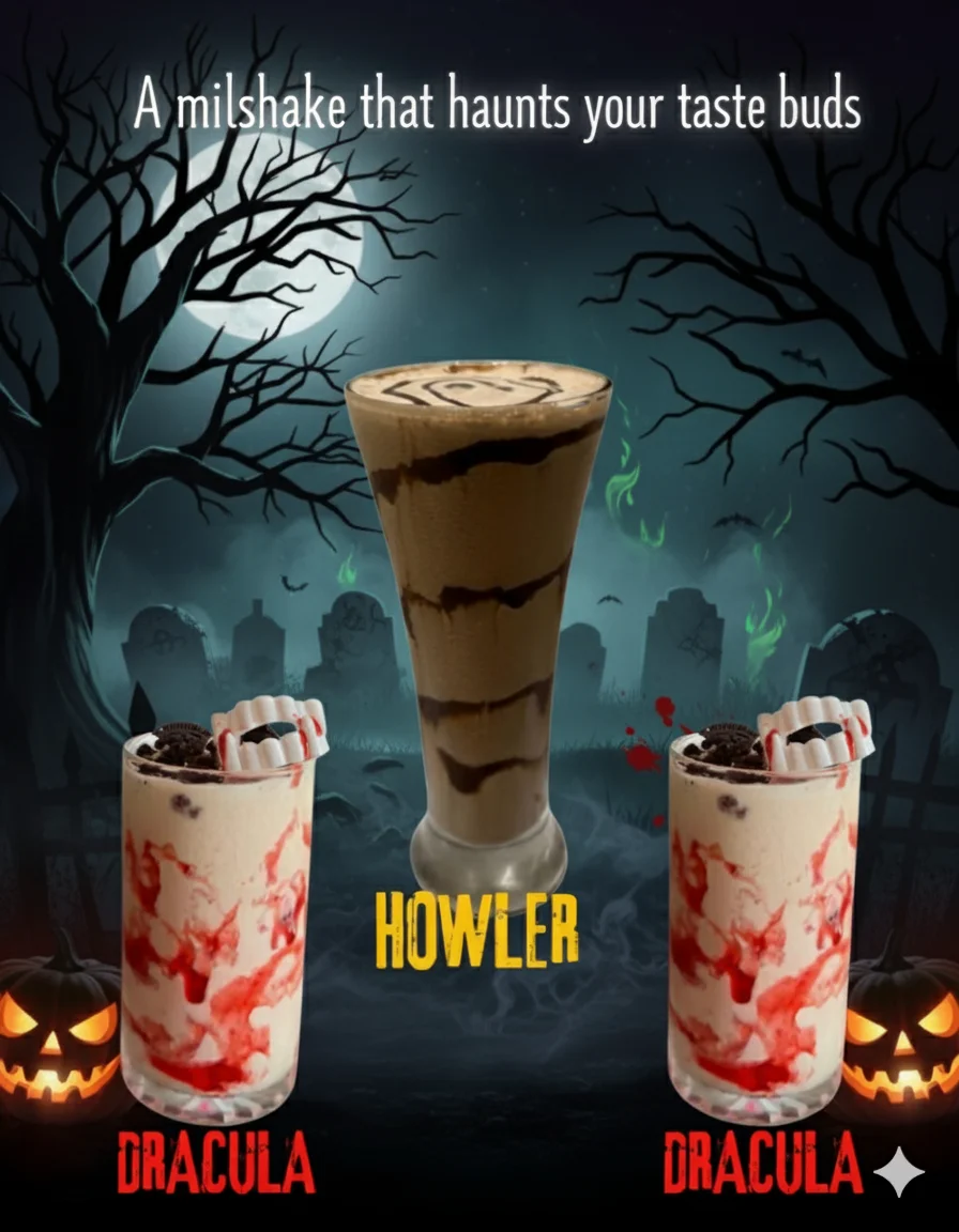 Halloween-themed milkshakes: Howler and Dracula