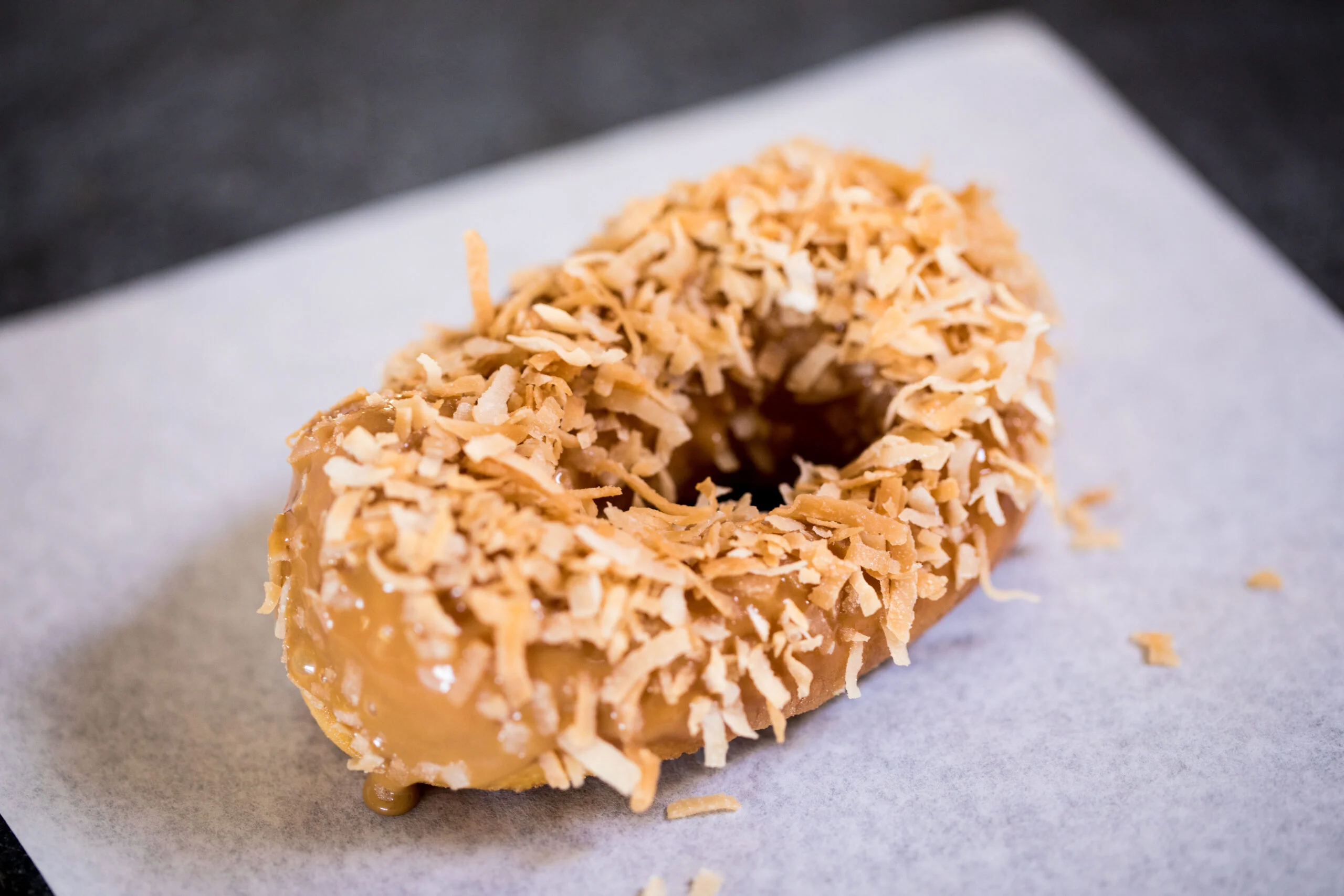 Dulce de Leche Toasted Coconut Donut