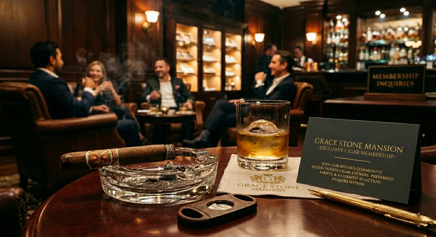 Cigar Club logo featuring elegant design and bold typography.