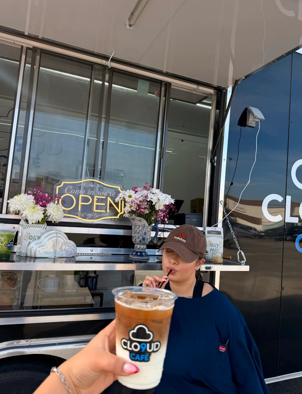 Iced coffee drink from Cloud 9 Café food truck