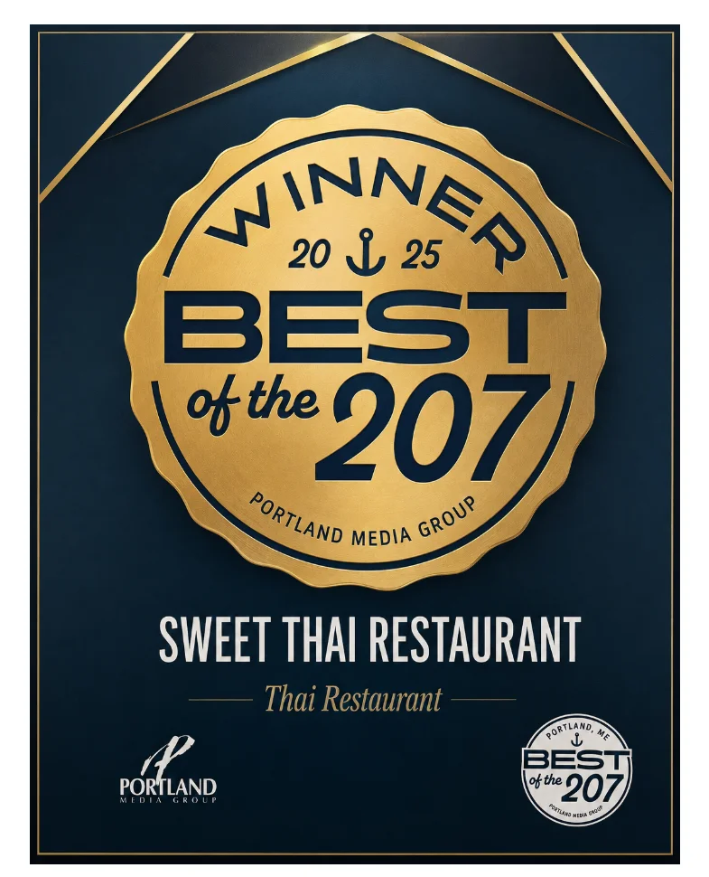 Award badge for Sweet Thai Restaurant, Best Thai Restaurant 2025