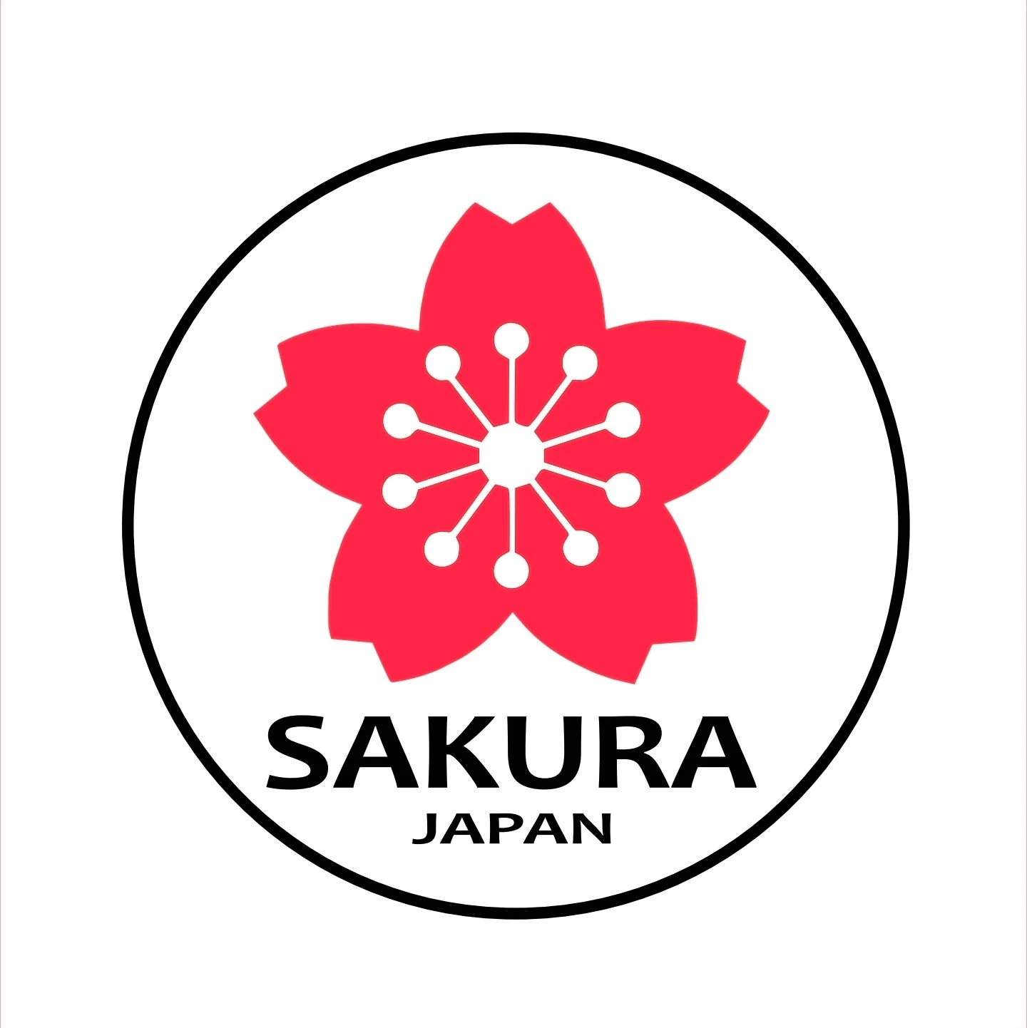 A circular logo featuring a pink sakura flower with the word 'SAKURA' above and 'JAPAN' below.
