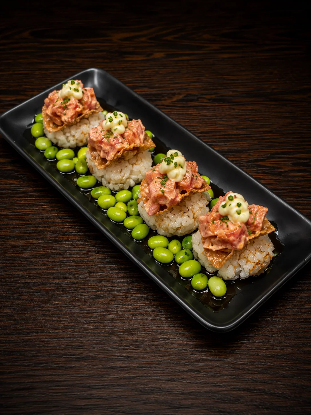 Mini Wonton Tuna Tacos