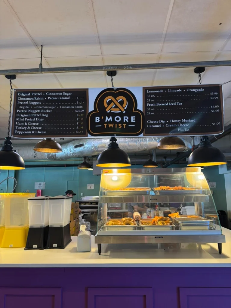 Pretzel menu at B'More Twist restaurant