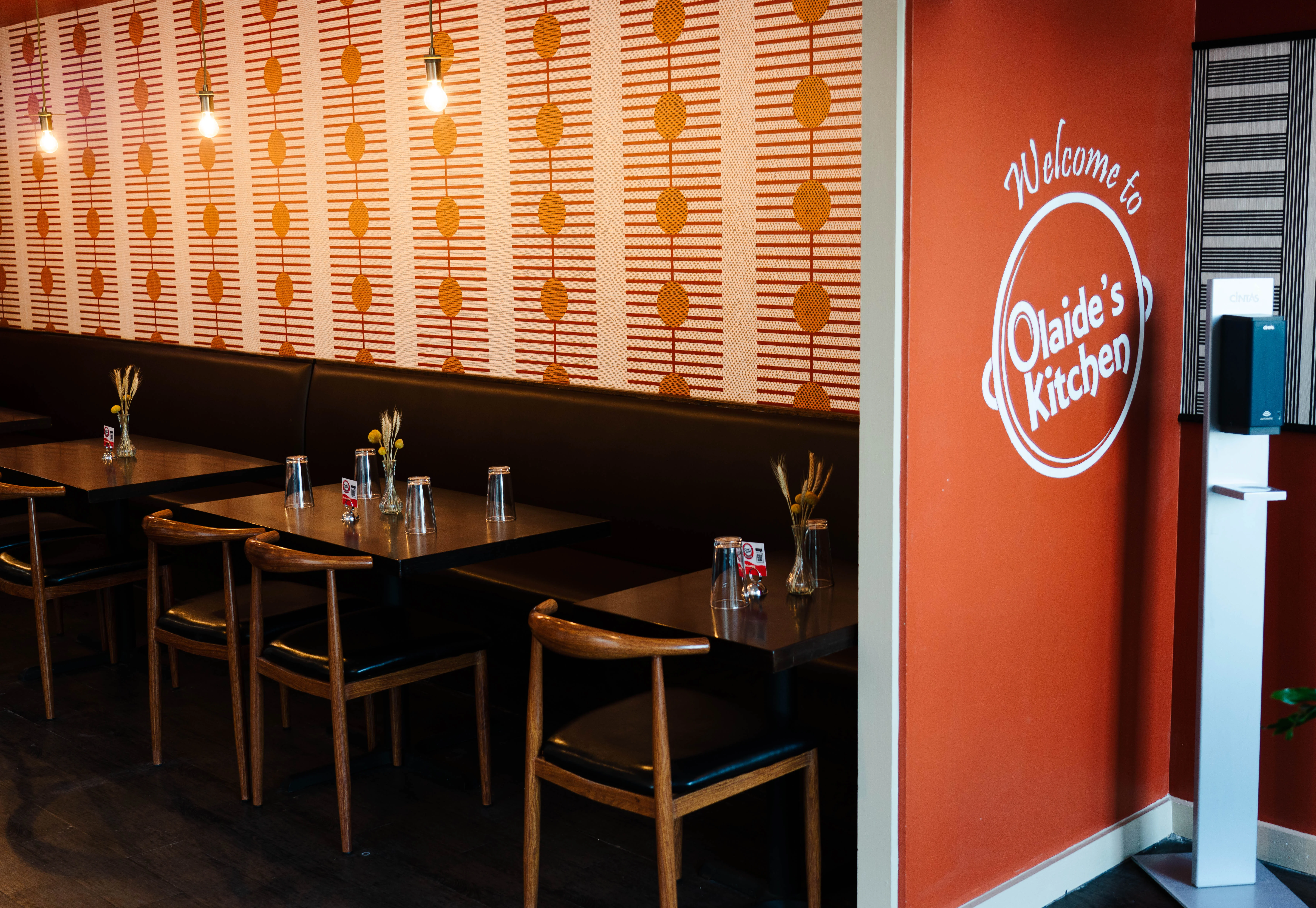 Cozy restaurant interior with modern decor and warm lighting