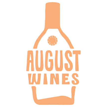Logo of August Wines featuring a wine bottle silhouette.