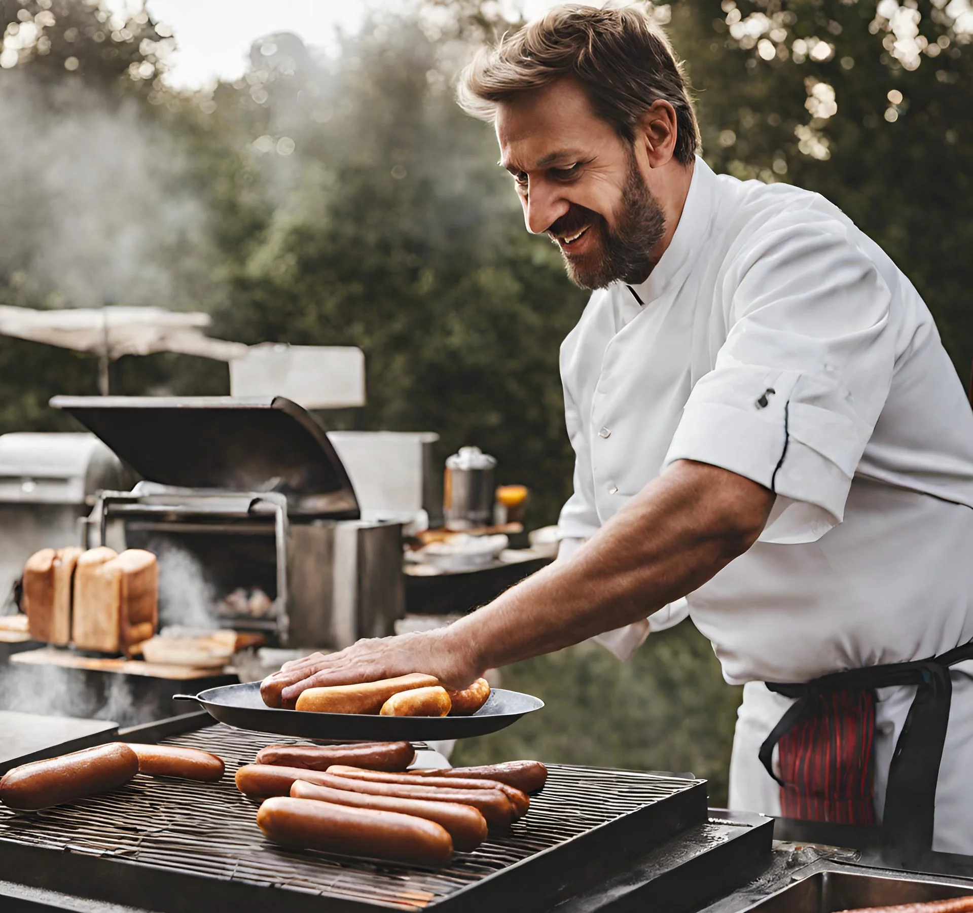 A restaurant chef preparing a dish