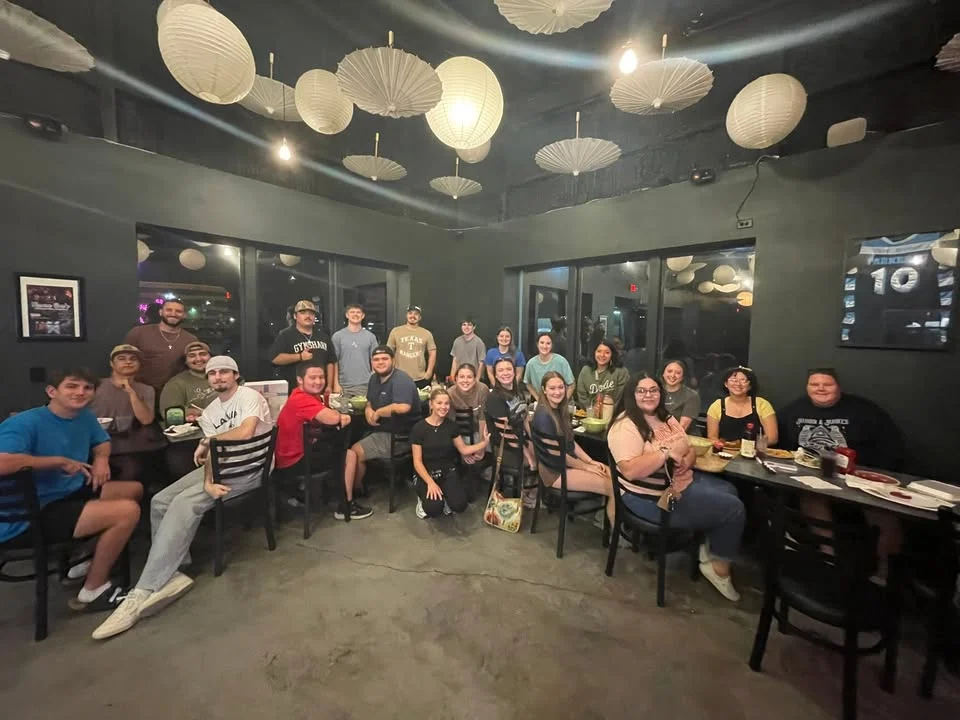 A group of people at an event