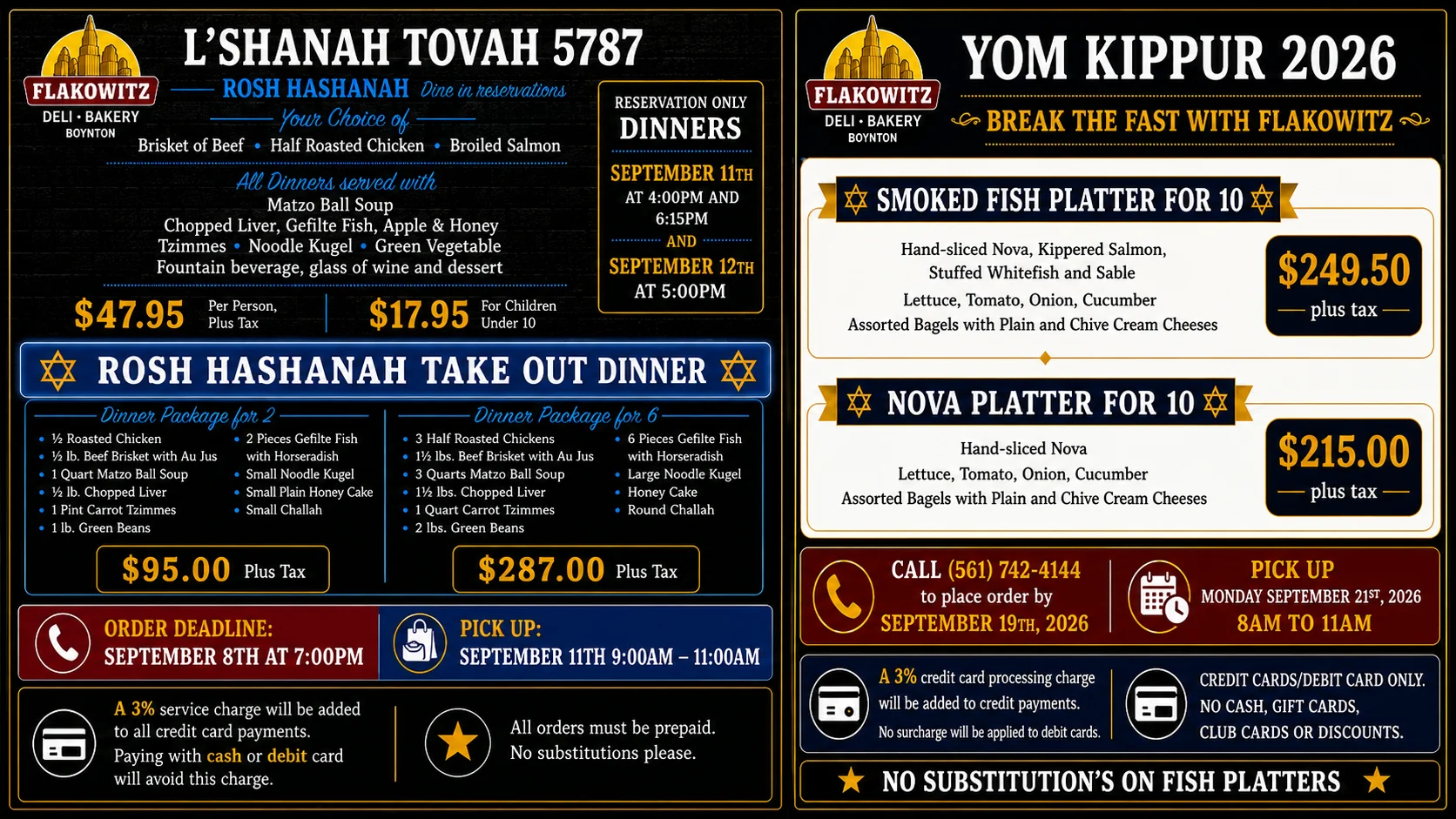 Rosh Hashanah dinner menu featuring traditional Jewish dishes