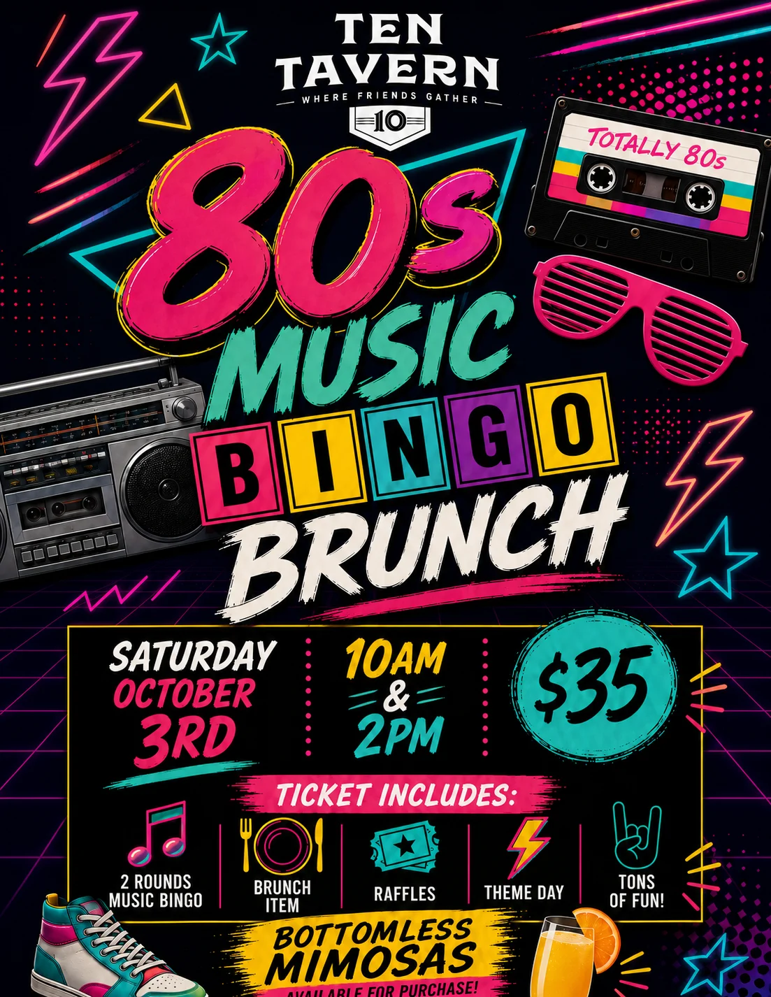 80s Music Bingo
