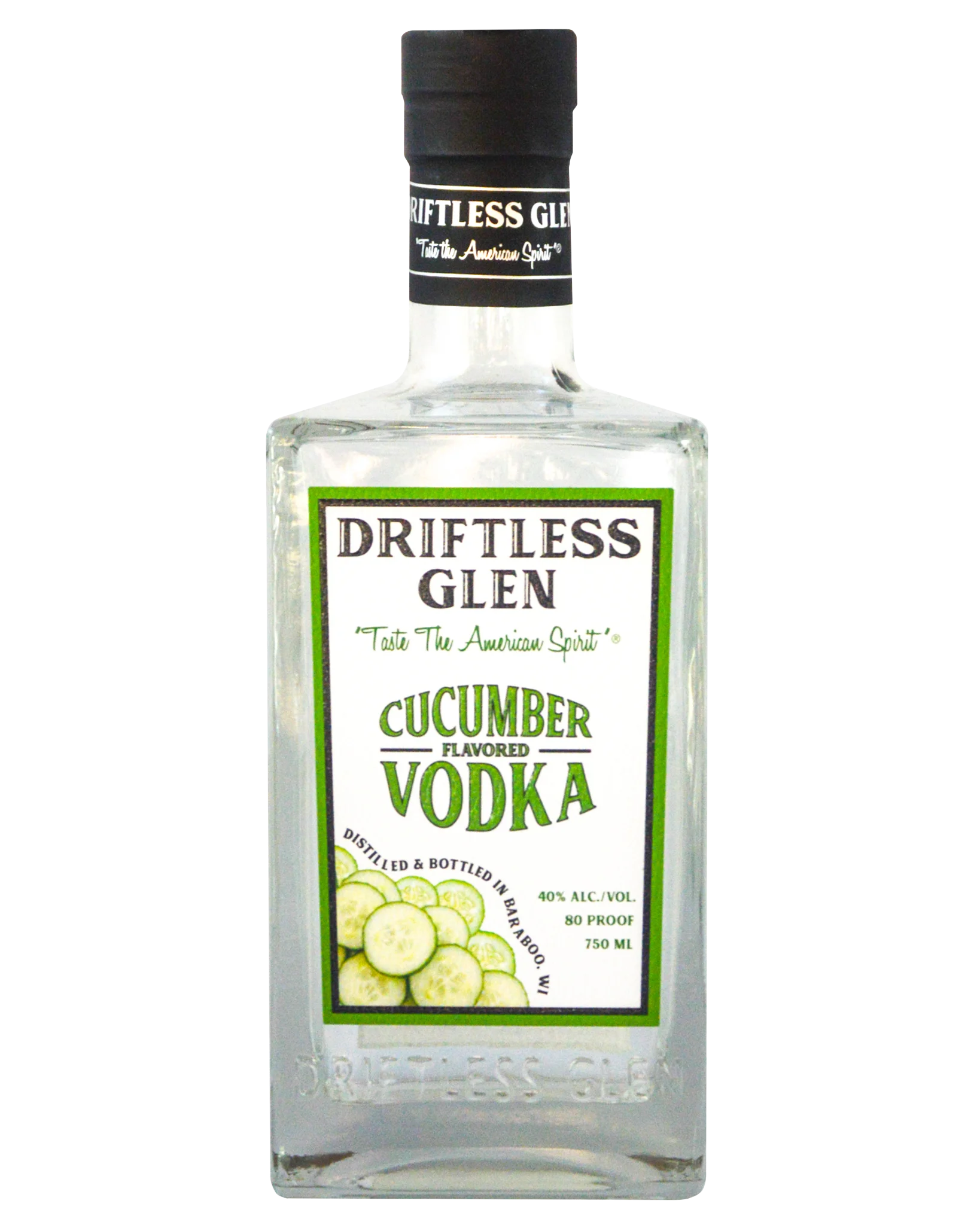 A bottle of Cucumber Vodka