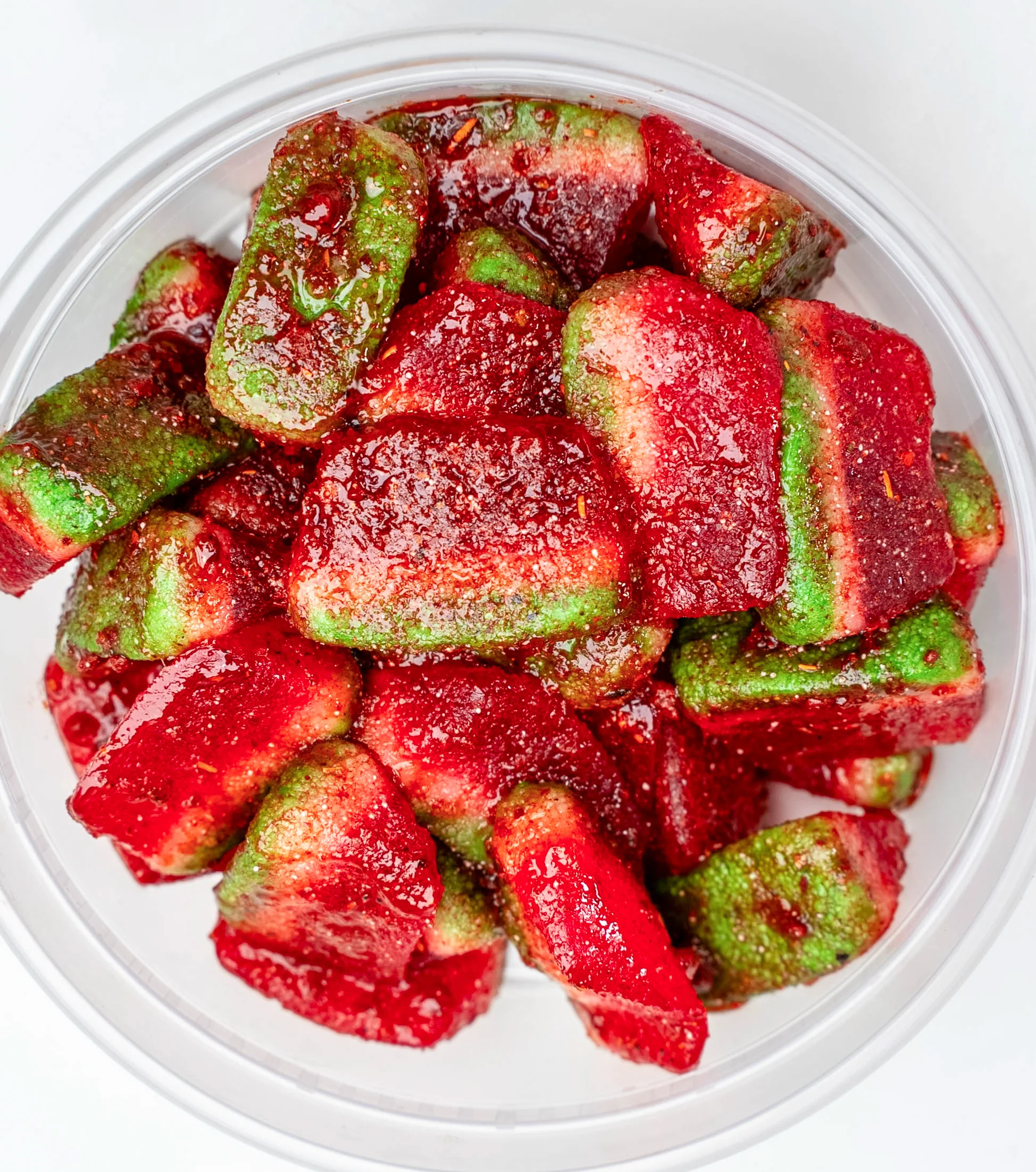 Colorful Mexican candy known as chamoyada