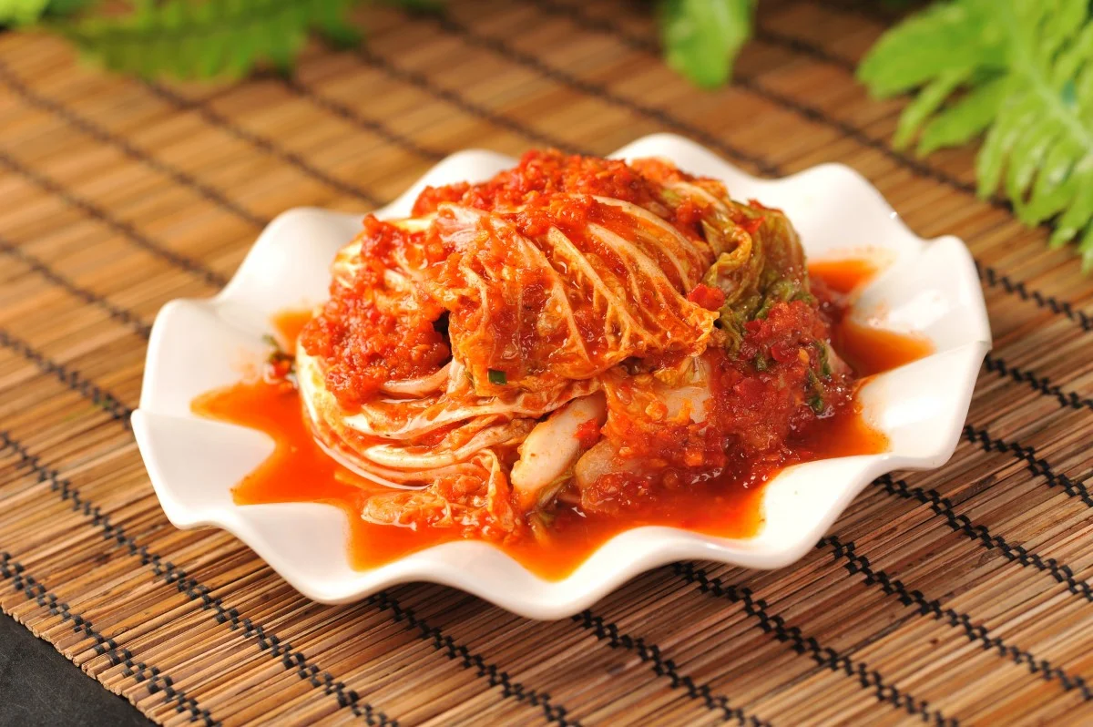 Korean kimchi served in a traditional dish