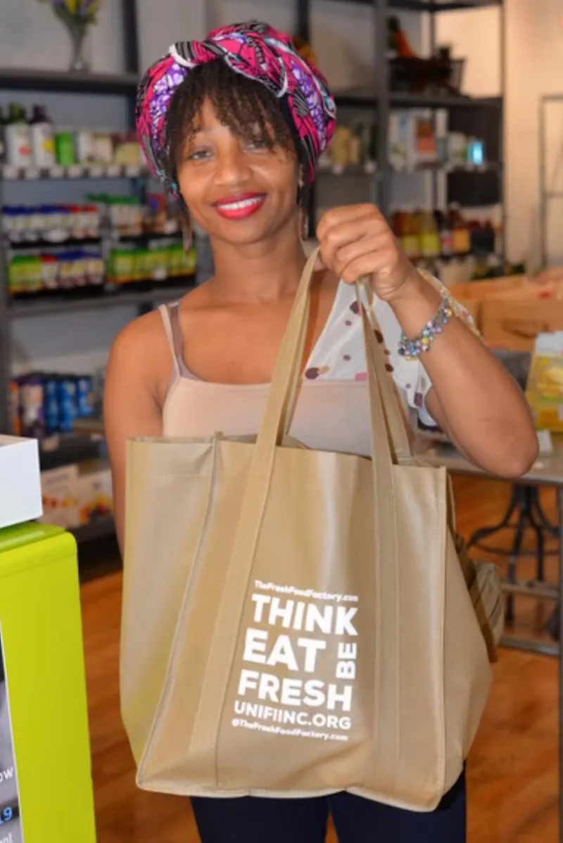 Owner of the Fresh Food Factory in Washington, D.C., Amanda Stevenson. Photo by Ayah Mahana