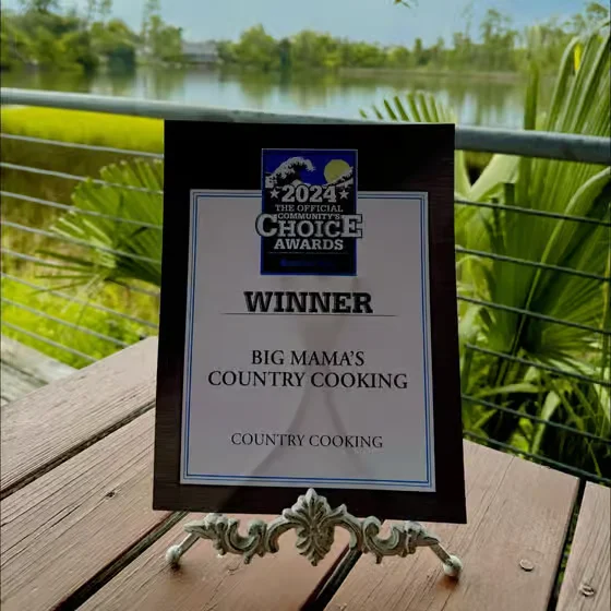 Award plaque for Best Country Cooking 2024