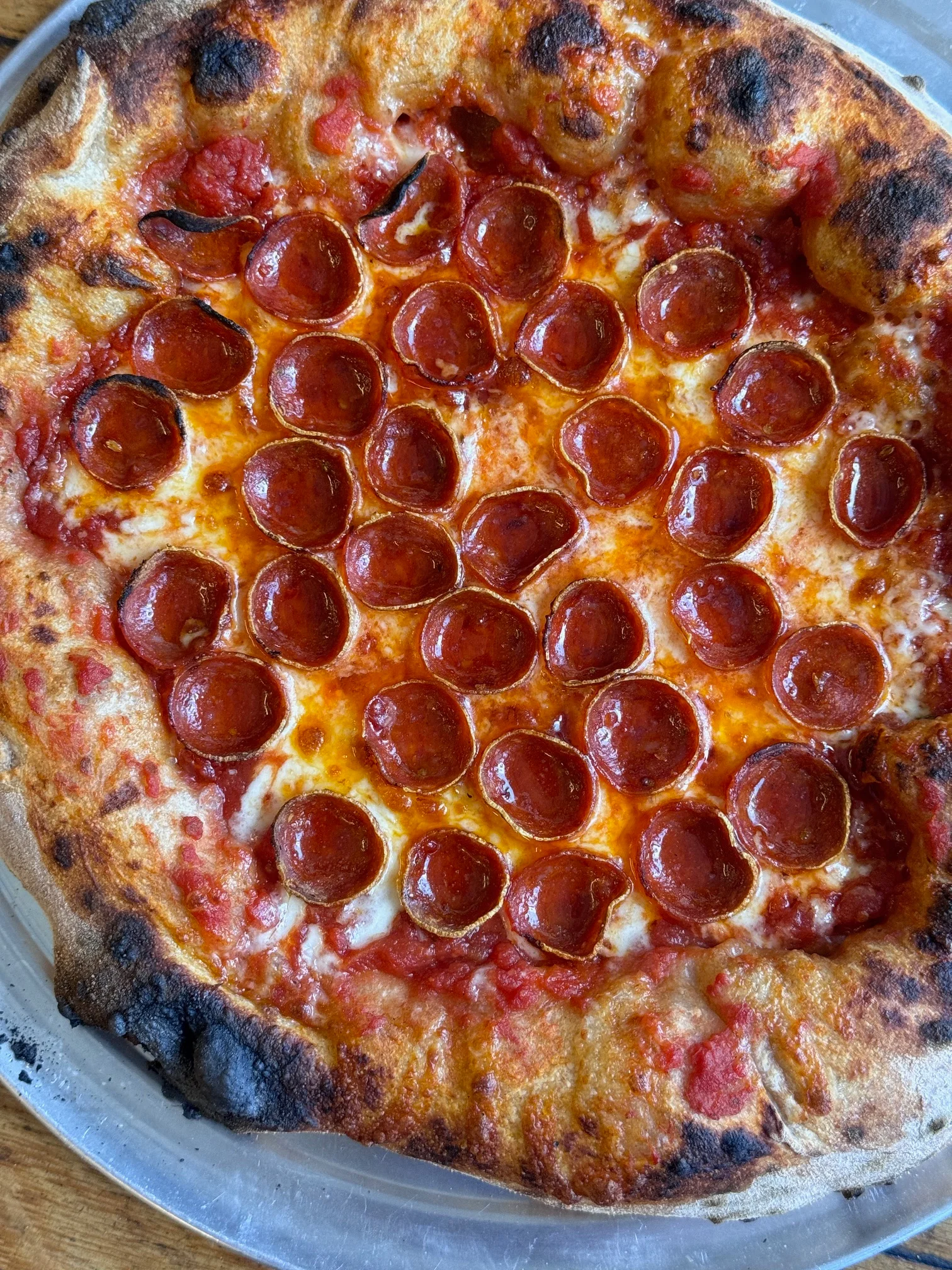Classic pepperoni pizza with a crispy crust