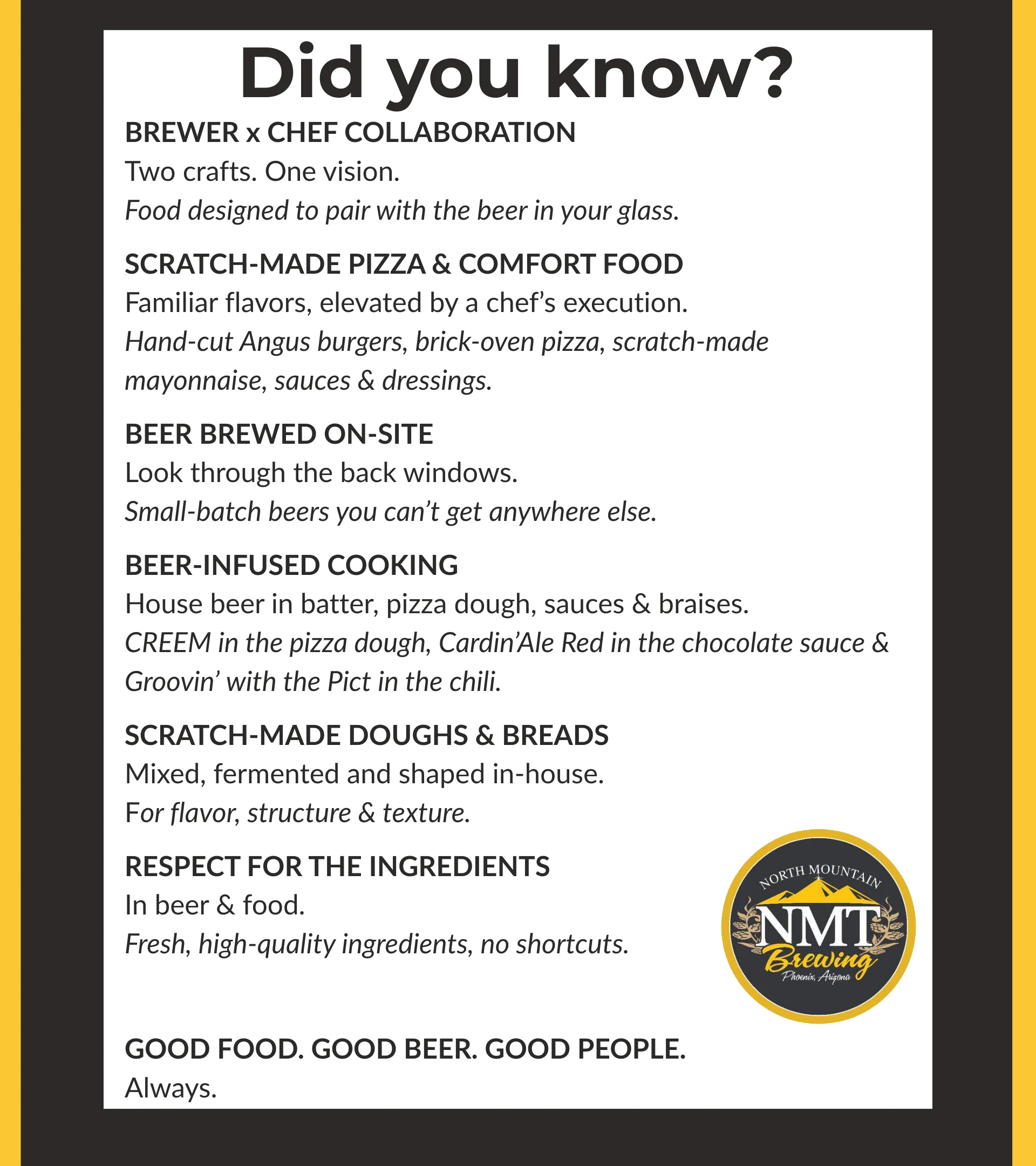 List of facts about NMT