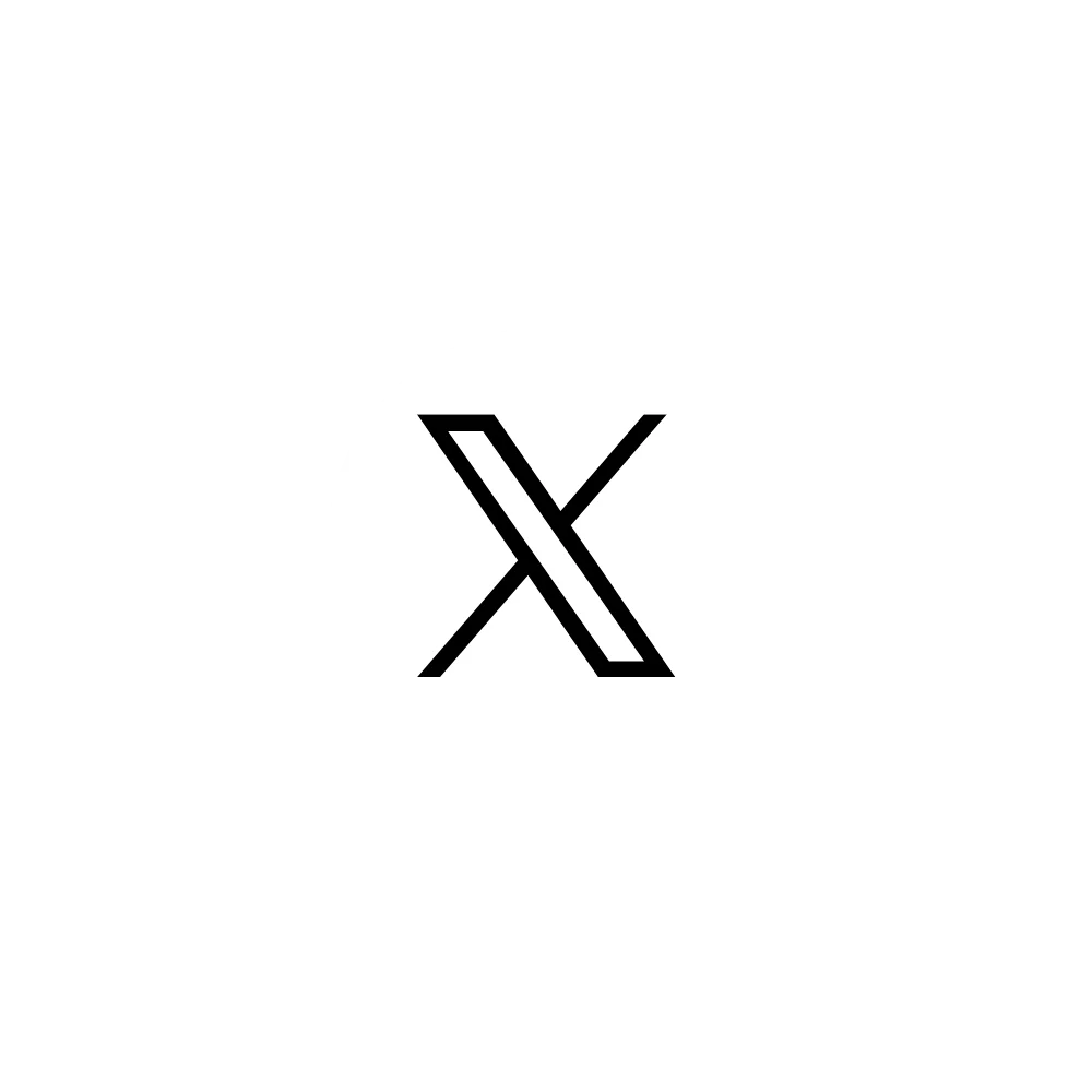 Logo of X, a social media platform, in a circular design.