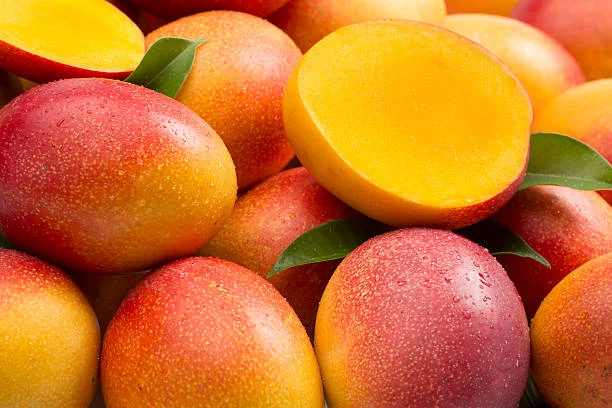 Fresh mangoes with vibrant colors and juicy flesh