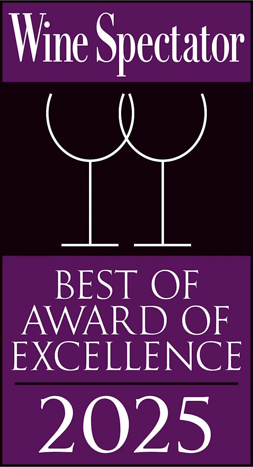 Wine Spectator Best of Award of Excellence 2025 certificate for Casa Juancho, displaying the Wine Spectator logo above a twin-wine-glass emblem commonly used for the Best of Excellence tier.