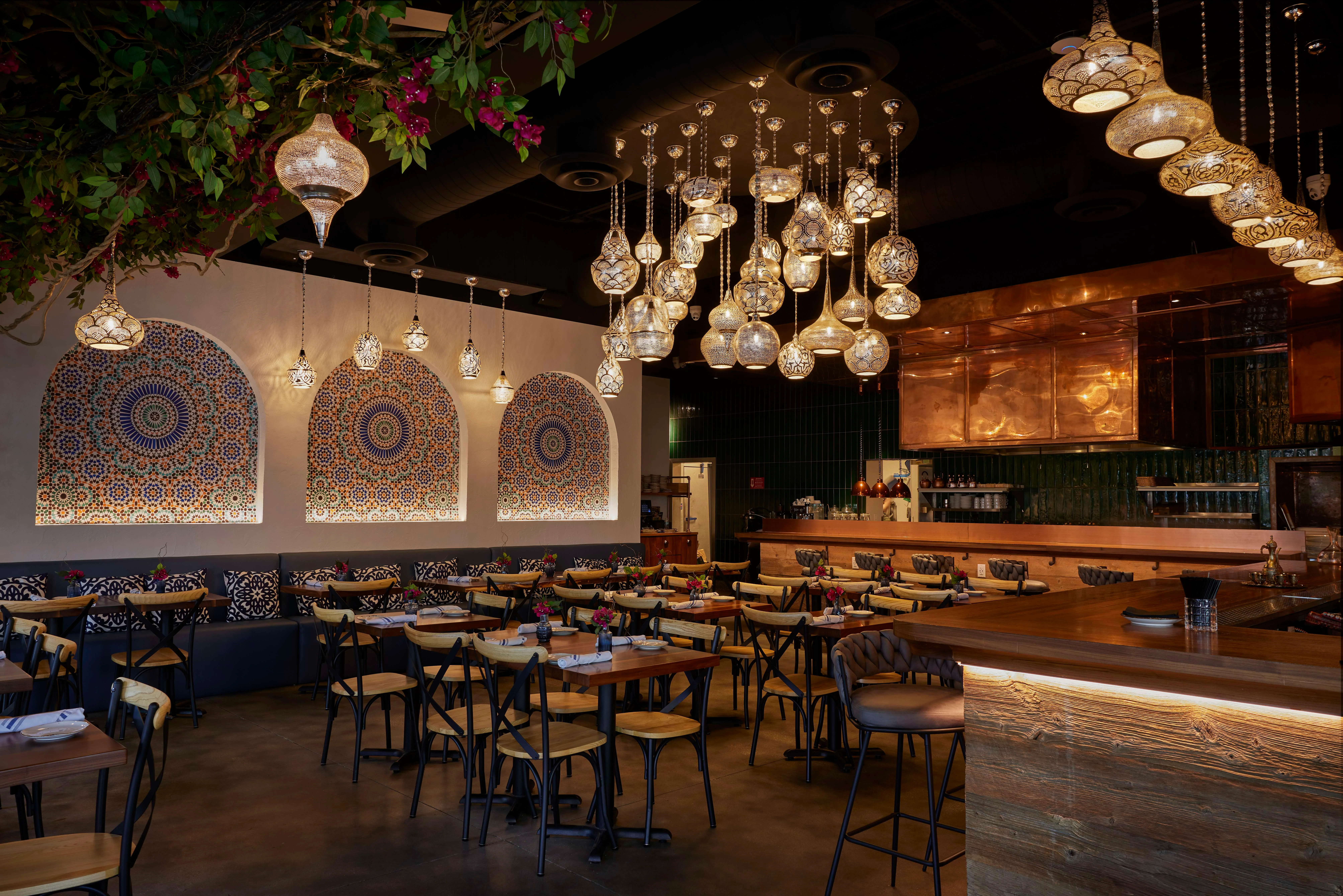 The interior space of Sufrat Grill, Doral location. 