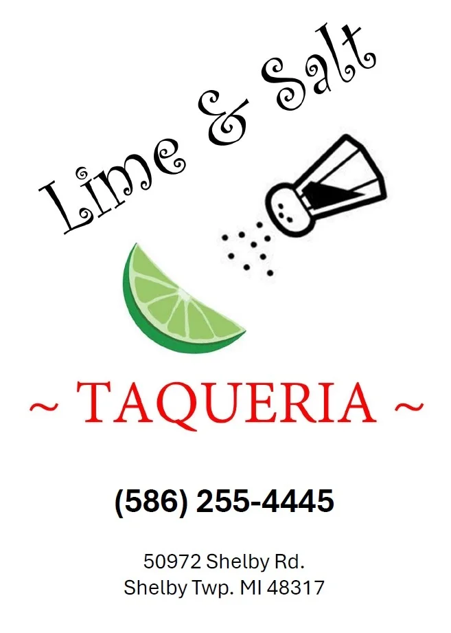An illustration featuring a lime wedge and a salt shaker, with decorative text that reads 'Lime & Salt'.