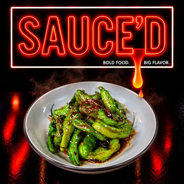 Szechuan-style spicy green peppers with sauce