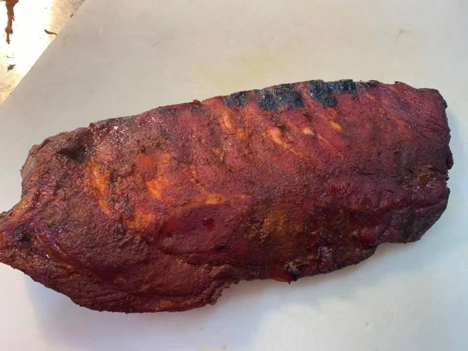 Smoked barbecue ribs with a rich glaze