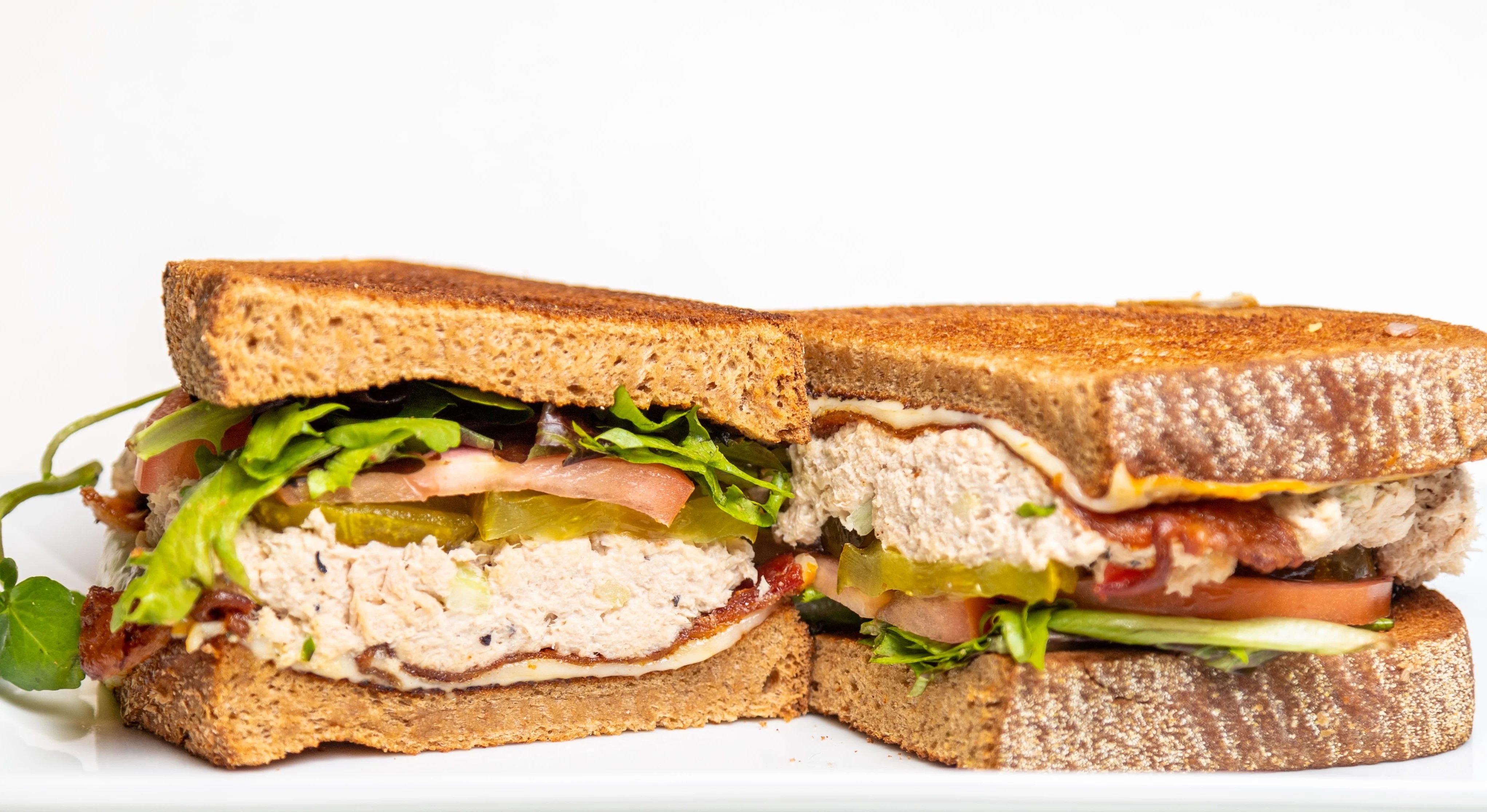 Classic turkey sandwich on whole grain bread