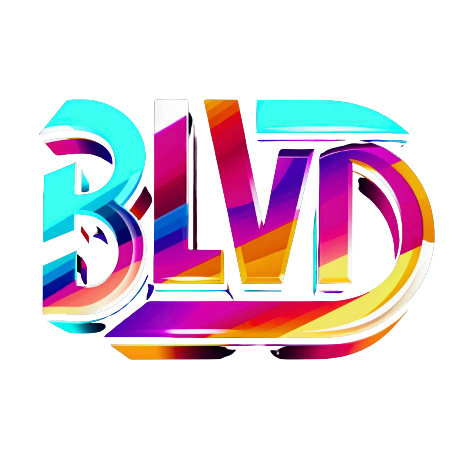 Colorful 3D logo design for BLVD brand