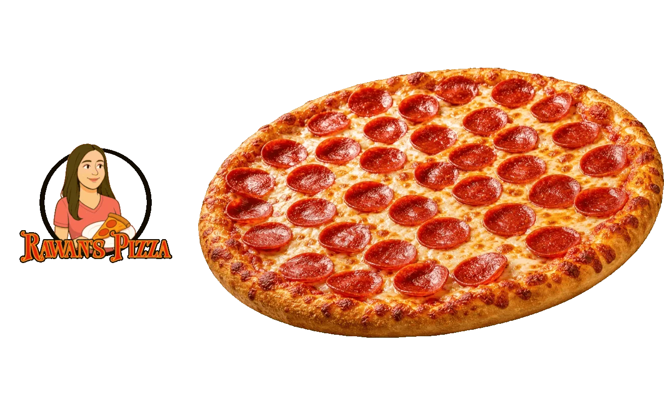 Classic pepperoni pizza with a golden crust