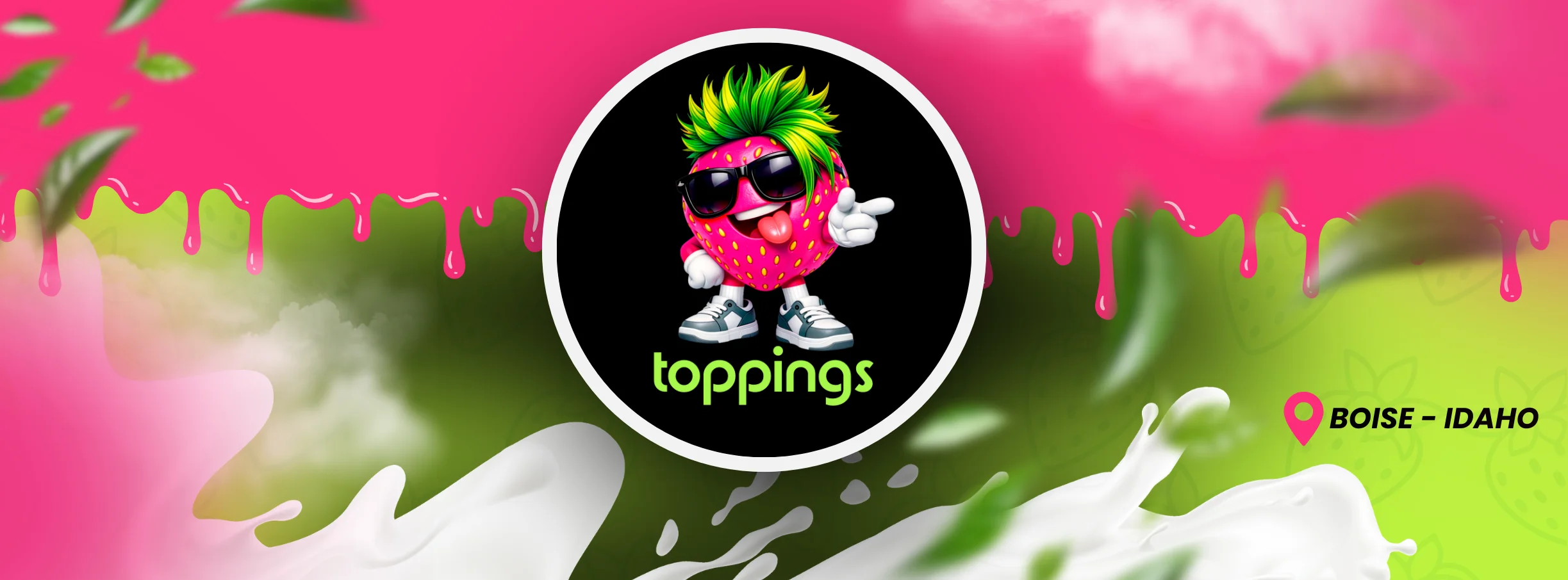 Colorful logo for Toppings dessert shop in Boise, Idaho
