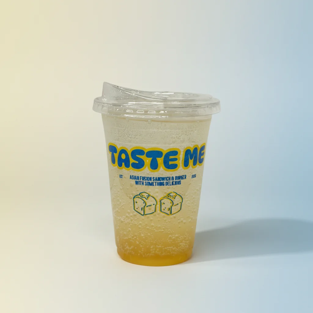 Refreshing beverage in a cup from an Asian fusion restaurant