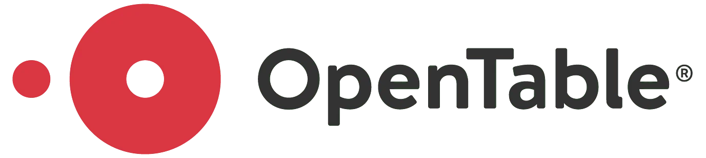 OpenTable logo featuring red circles and modern typography