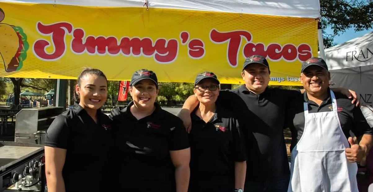 Team members at Jimmy's Tacos food stall