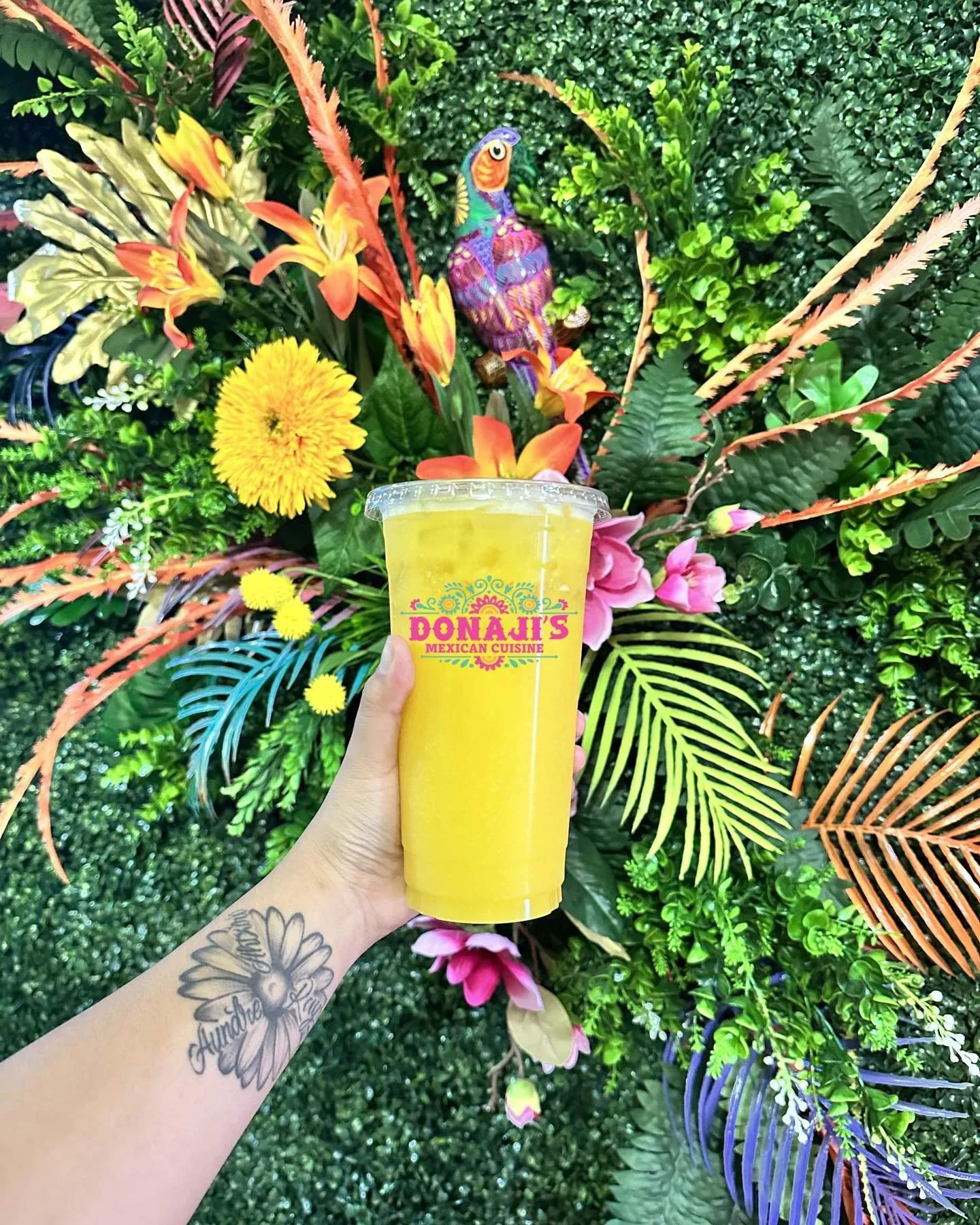Refreshing mango smoothie from Donaji's Mexican Cuisine