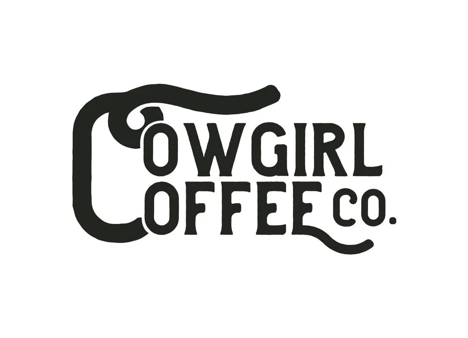 Cowgirl Coffee Co. logo with rustic design and bold typography