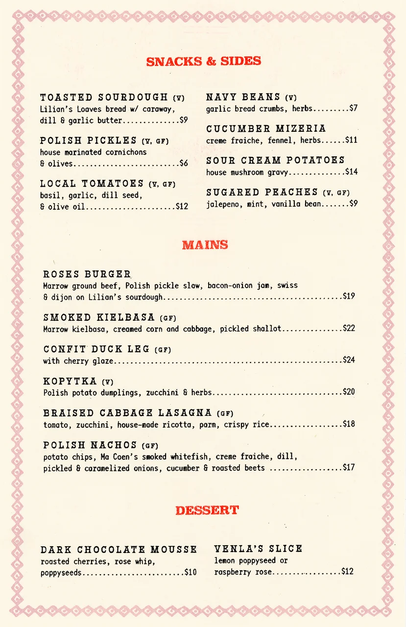 Plus Store Menu Rosedene Rose's Fine Food