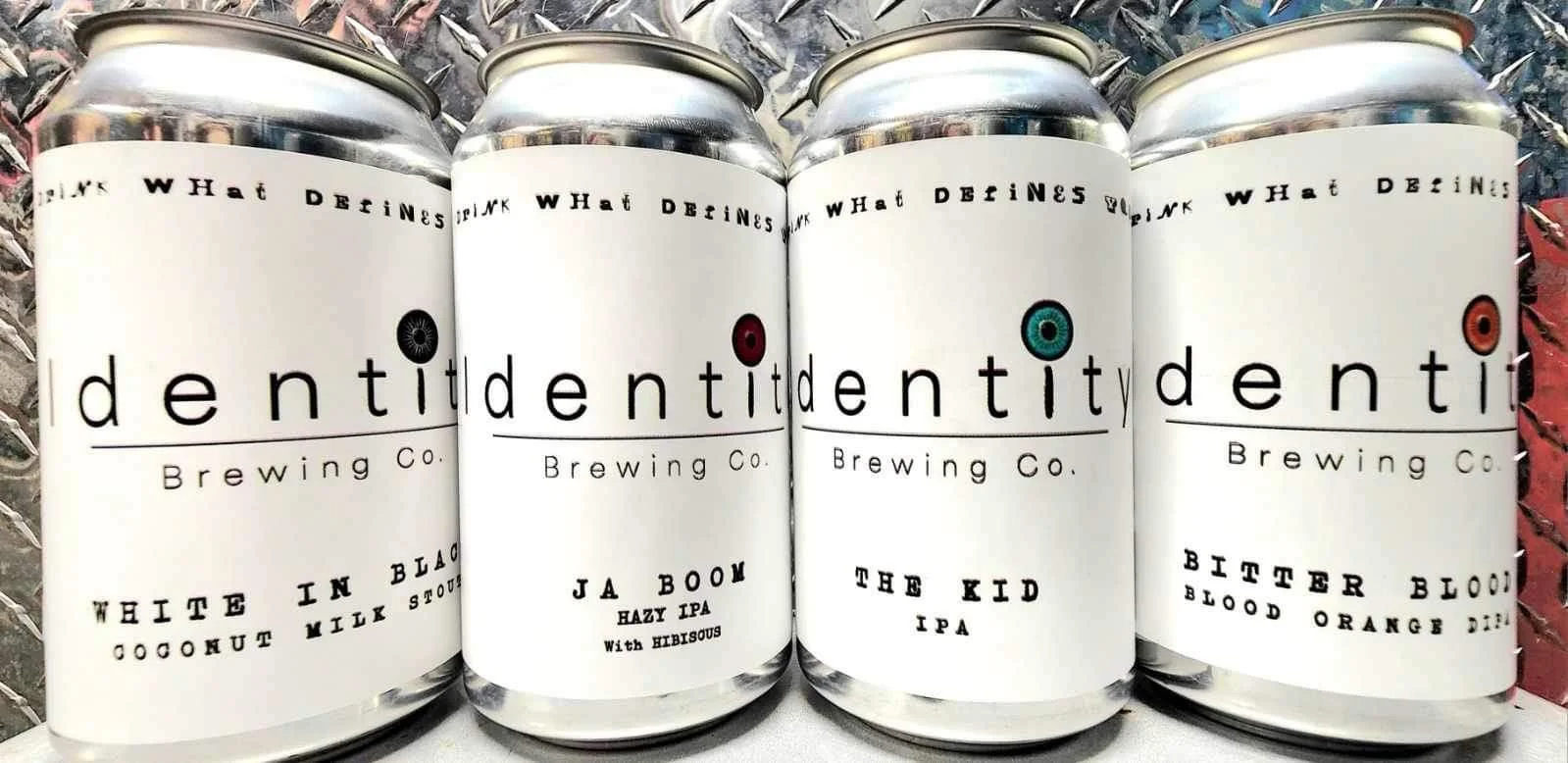 Cans of craft beer from Identity Brewing Co.