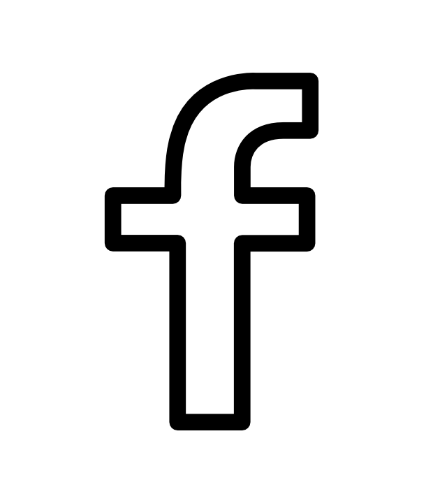 Facebook logo outline in a simple design
