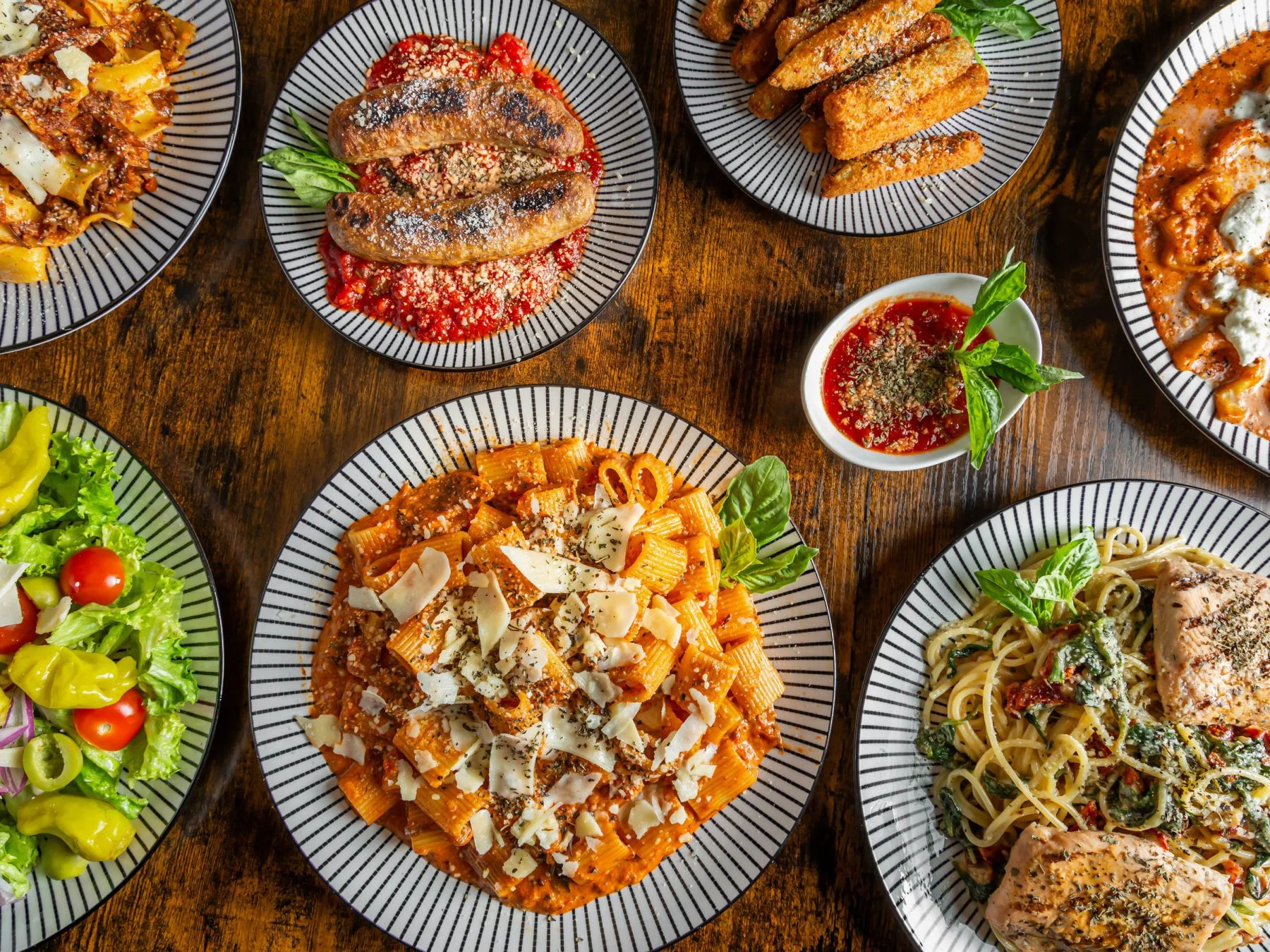Delicious pasta dish servedPasta di Napoli Italian Reastaurant Chicago