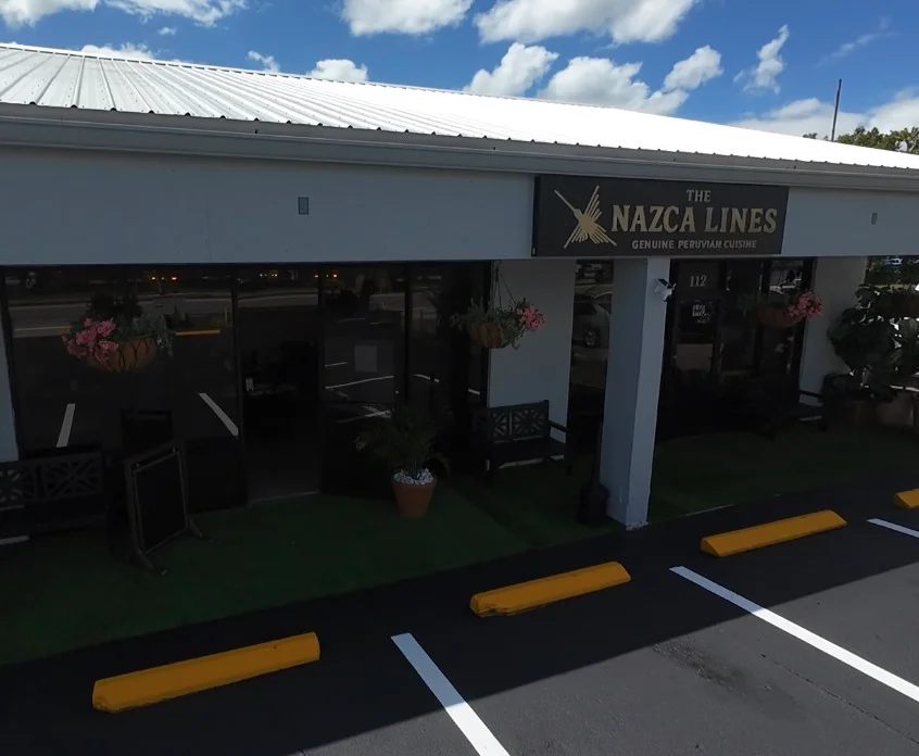 Exterior view of The Nazca Lines restaurant featuring Peruvian cuisine