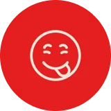 Smiling face emoji expressing deliciousness