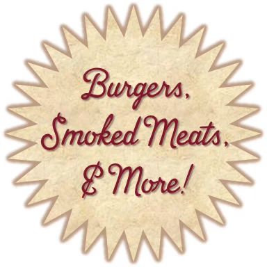 Burgers and smoked meats restaurant logo